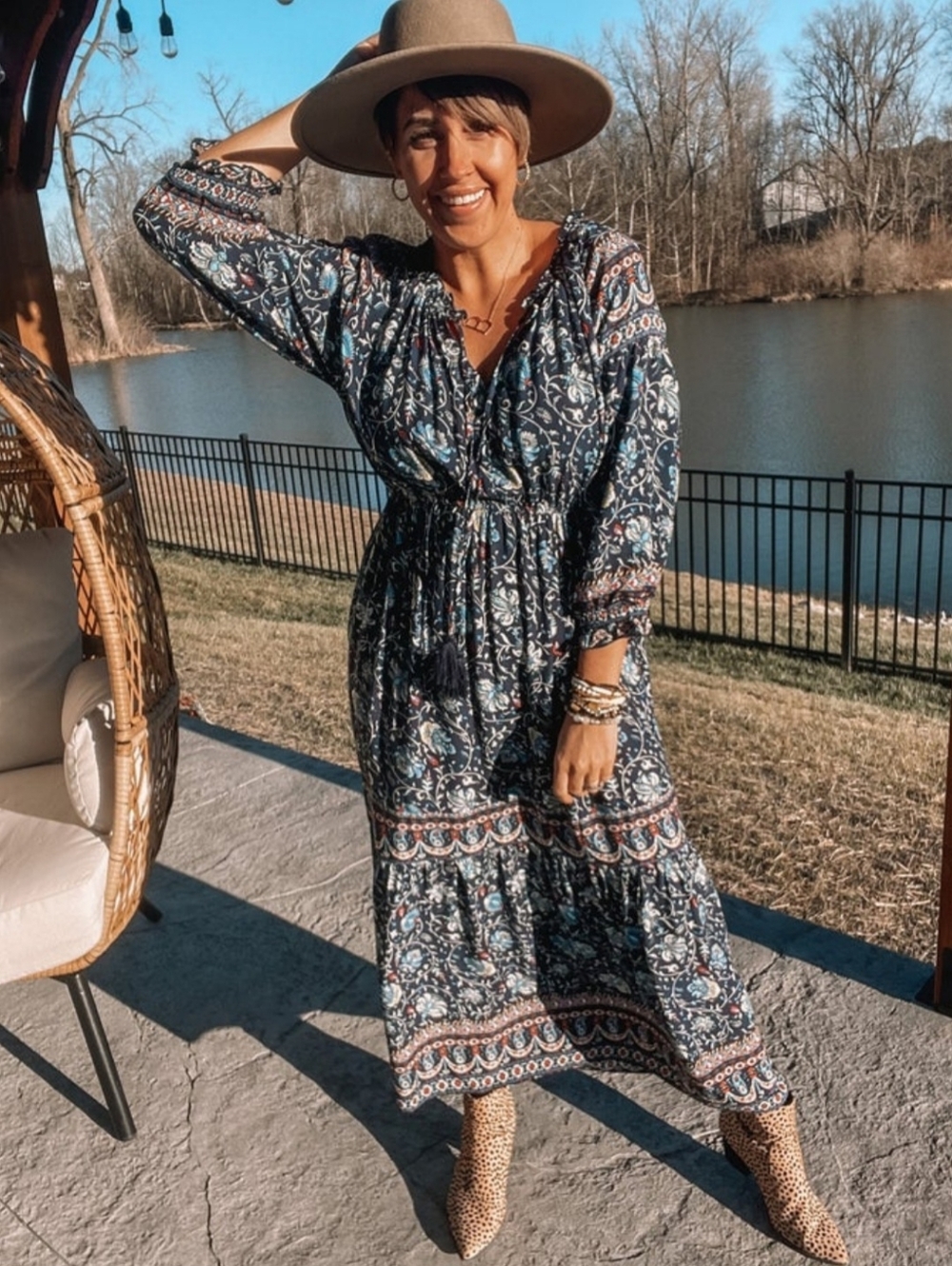 EUC Umgee "Endless Love Maxi Dress" 100% Rayon Sz Small